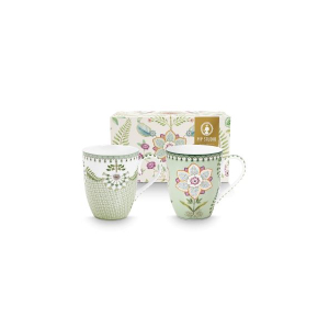 lily en lotus light green set van 2 mokken lily en lotus light green set van 2 mokken